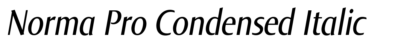 Norma Pro Condensed Italic